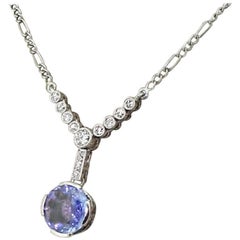 Art Deco 3.15 Carat Sapphire and Old Cut Diamond Necklace, circa 1915