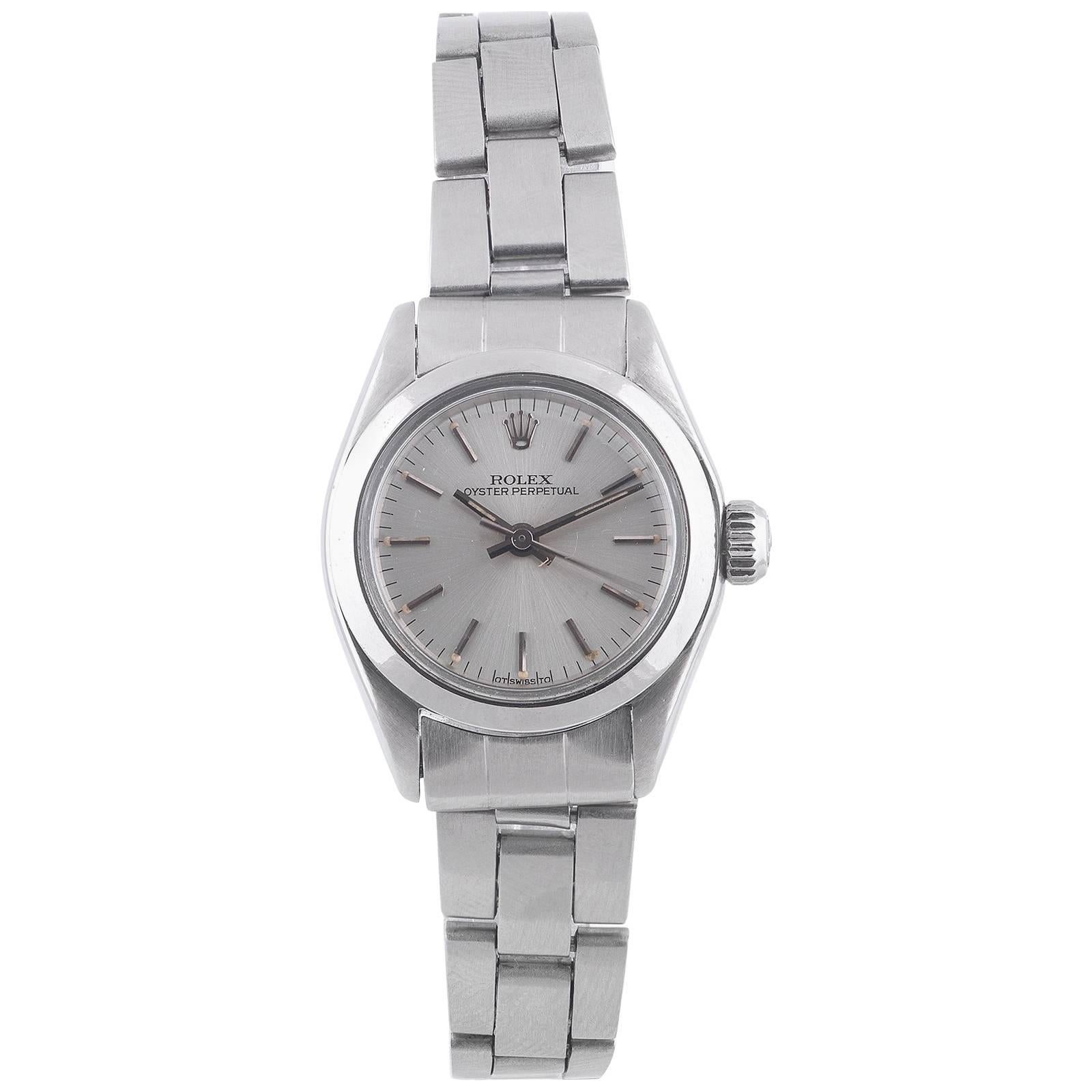Rolex Ladies Stainless Steel Bracelet Automatic Wristwatch Ref 6718