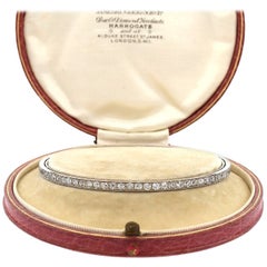 Antique Art Deco Diamond Platinum Bangle Bracelet