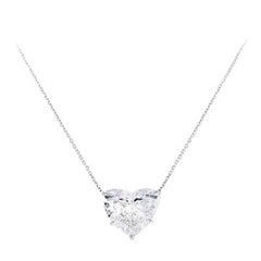 7.05 Carat Heart Shape Diamond Pendant Necklace