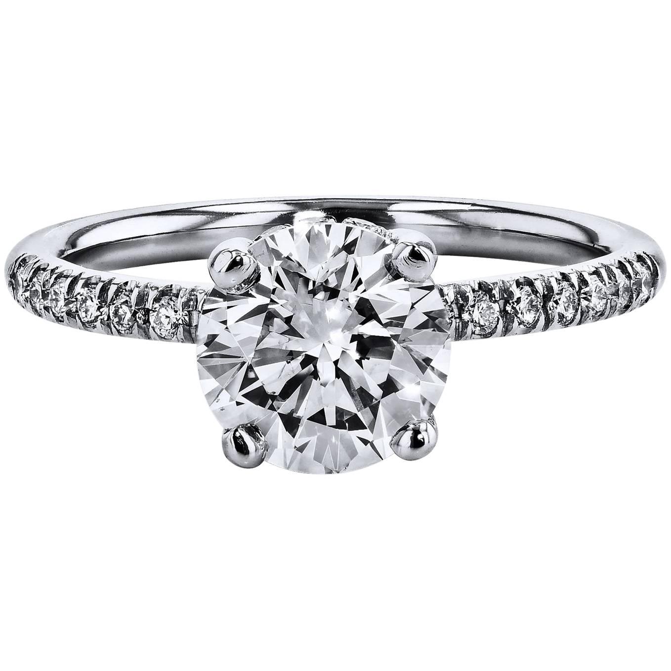 H & H 1.50 Carat Diamond Engagement Ring