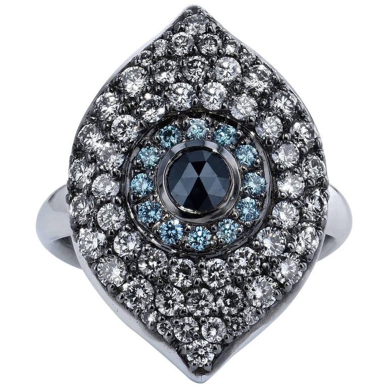 Eye Rings Diamond Diamond Evil Eye Ring at 1stDibs