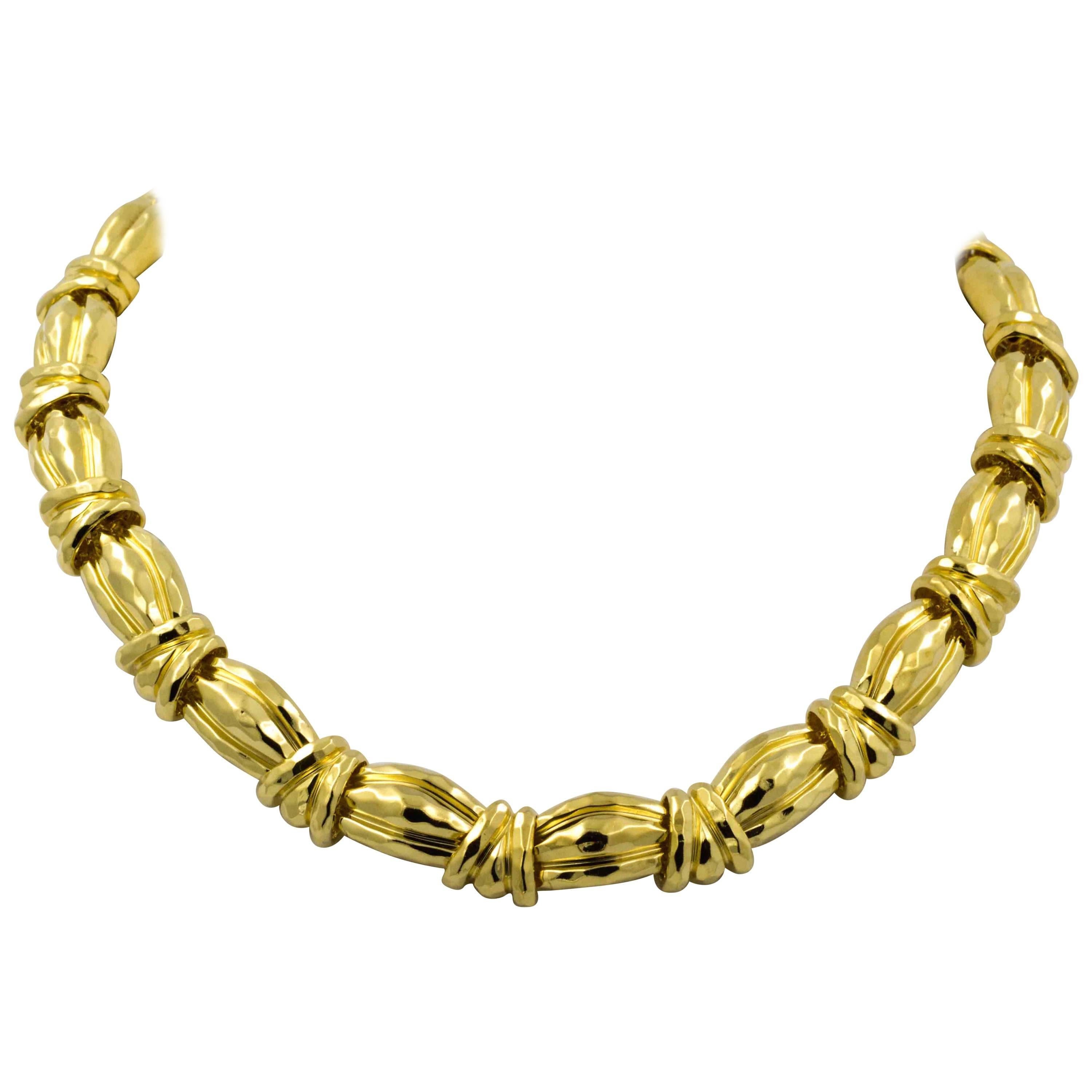 Henry Dunay Triple Domed Link Yellow Gold Chain Necklace