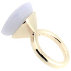 'To a Dream Planetoid' Lavender Chalcedony Yellow Ring