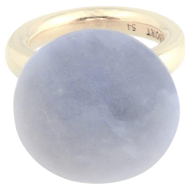 Women's 'To a Dream Planet' Lavender Chalcedony Yellow Gold Plated Fashion Cocktail Ring For Sale