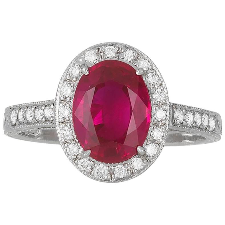 White Gold, Ruby and Diamond Ring