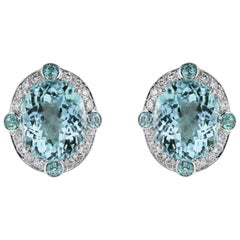 GIA Certified 13.89 Carat Paraiba Tourmaline Earrings