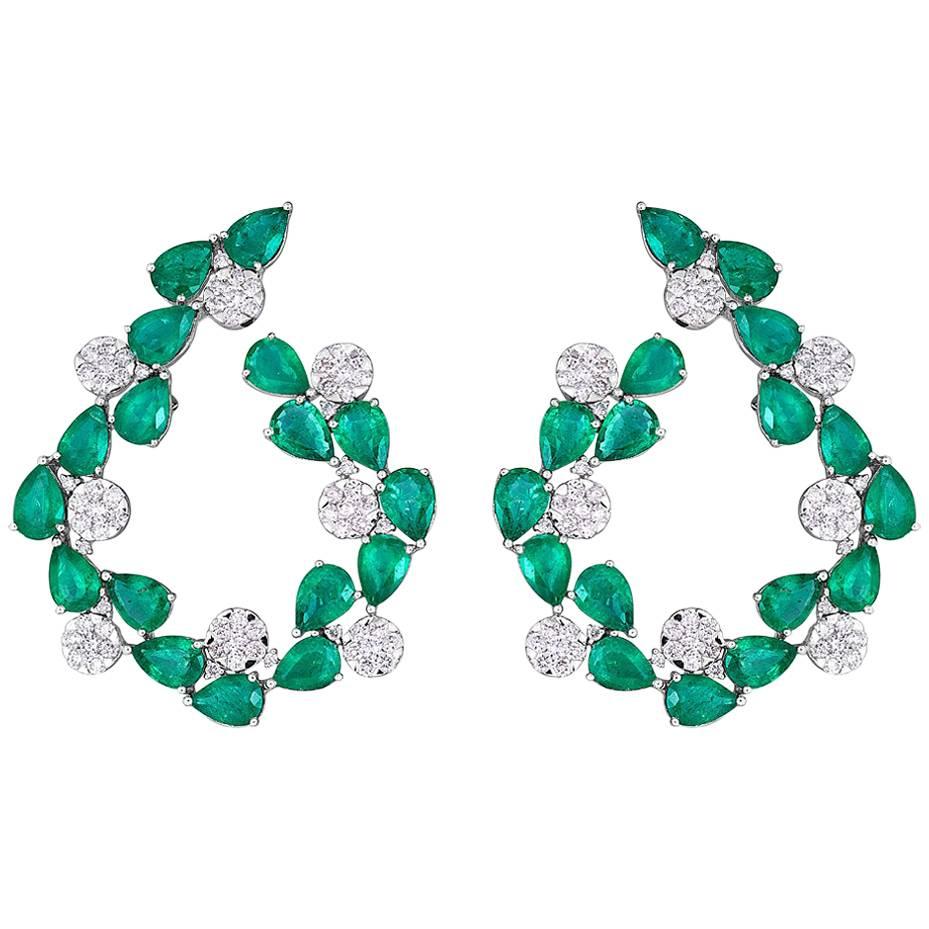 Smaragd- und Diamant-Ohrringe