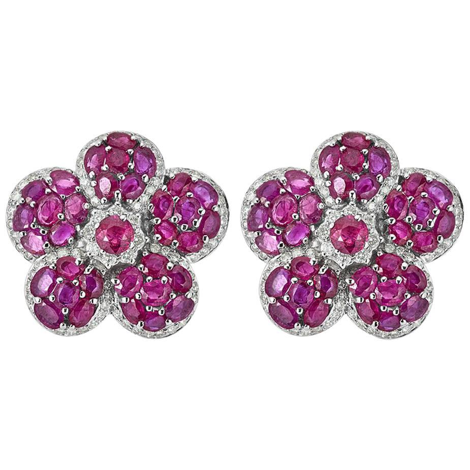 BLACK STARR and GORHAM Ruby and Diamond Earrings at 1stDibs