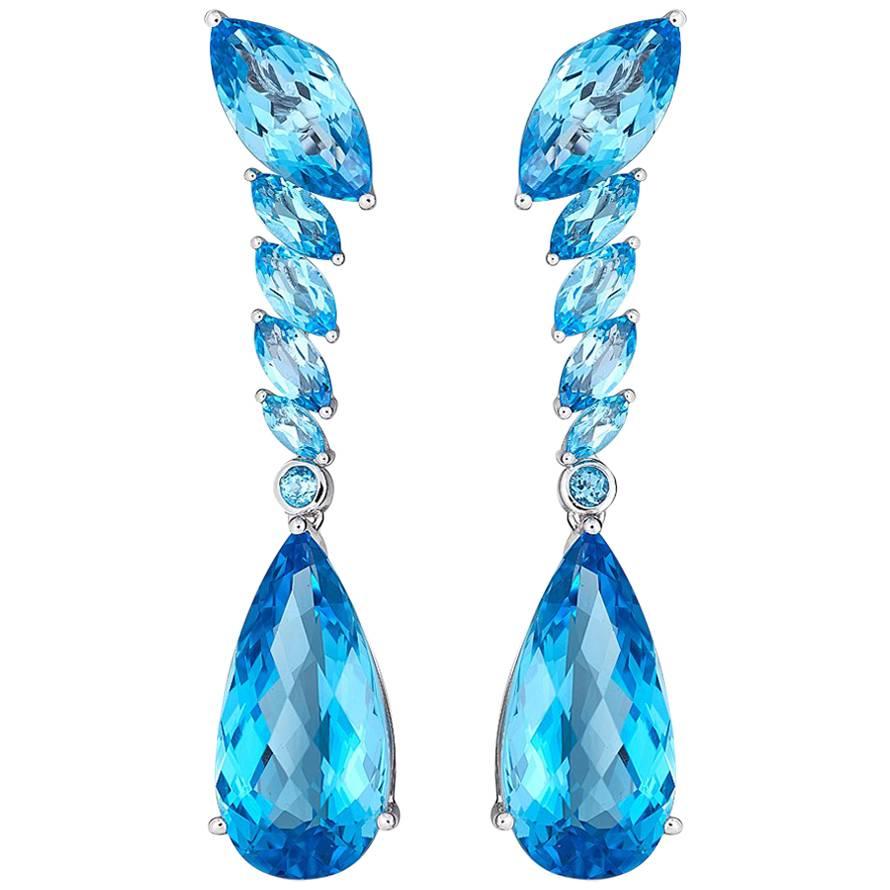 Blue Topaz Drop Earrings