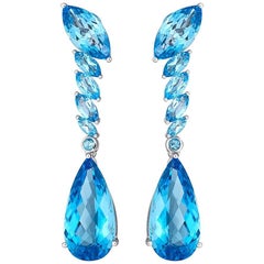 Blue Topaz Drop Earrings