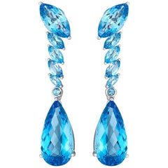 Blue Topaz Drop Earrings