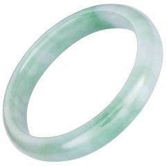 Natural Maw-Sit-Sit Jade Statement Bangle Bracelet For Sale at 1stdibs
