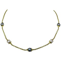 Paul Morelli Black and White Pearl Gold Necklace