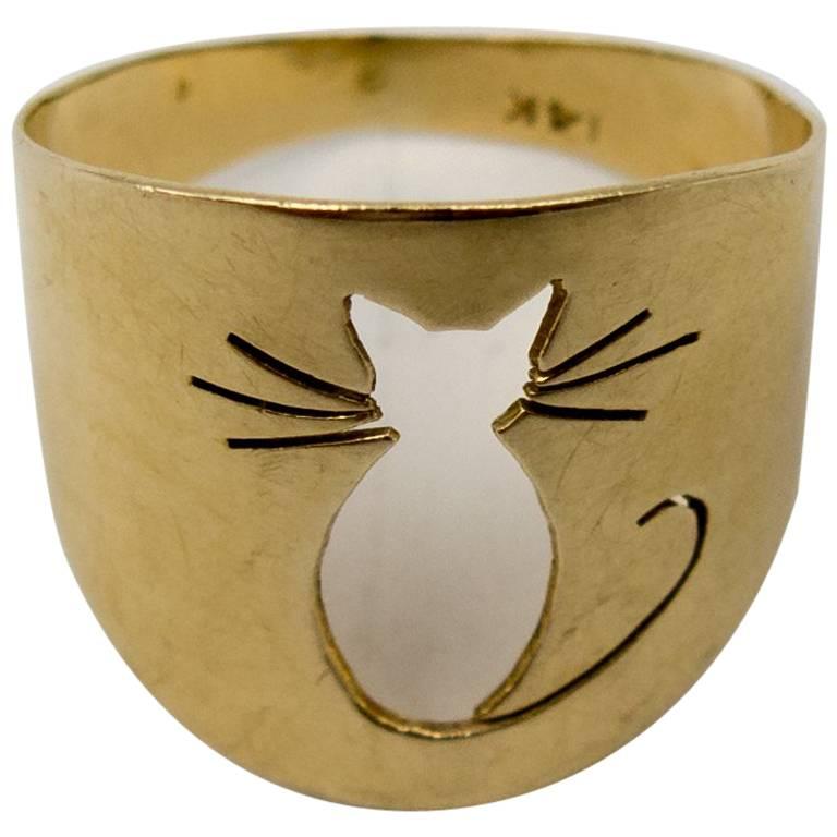 Jazzy Gold Pussycat Ring