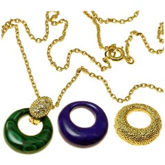 Van Cleef
Arpels Diamond Malachite Lapis Lazuli 18 Karat Pendant Necklace Van Cleef
Arpels Diamond Malachite Lapis Lazuli 18 Karat Pendant Necklace