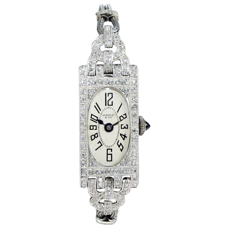 Cartier Art Deco Diamond and Platinum Ladies Watch at 1stDibs