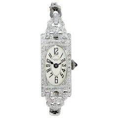 Shreve & Co. Ladies Platinum Art Deco Diamond Watch, circa 1930s