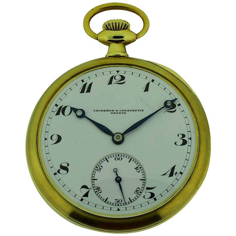 Vacheron Constantin Yellow Gold High Grade Open Faced Manual Pocket Watch