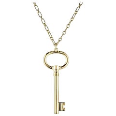 Tiffany & Co. Yellow Gold Key Pendant and Chain