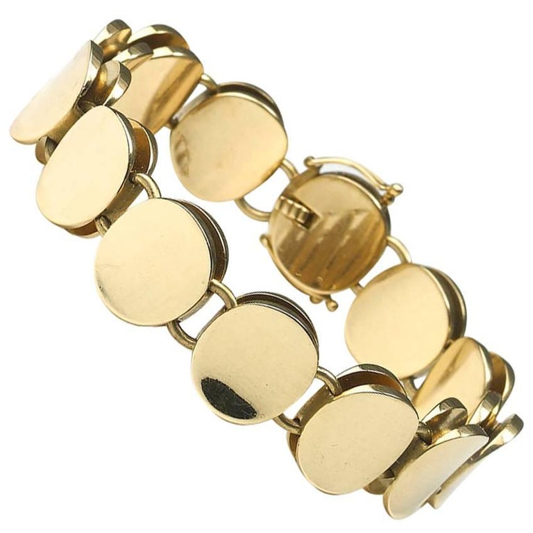Bracelet De Montre Vintage GEORG JENSEN – Or 18 Carats & Cuir Brun