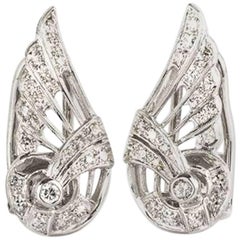 Wing Shaped Diamond Earrings