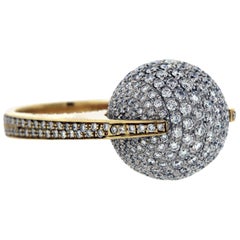 Pianegonda Rotating Diamond Ball Gold Ring