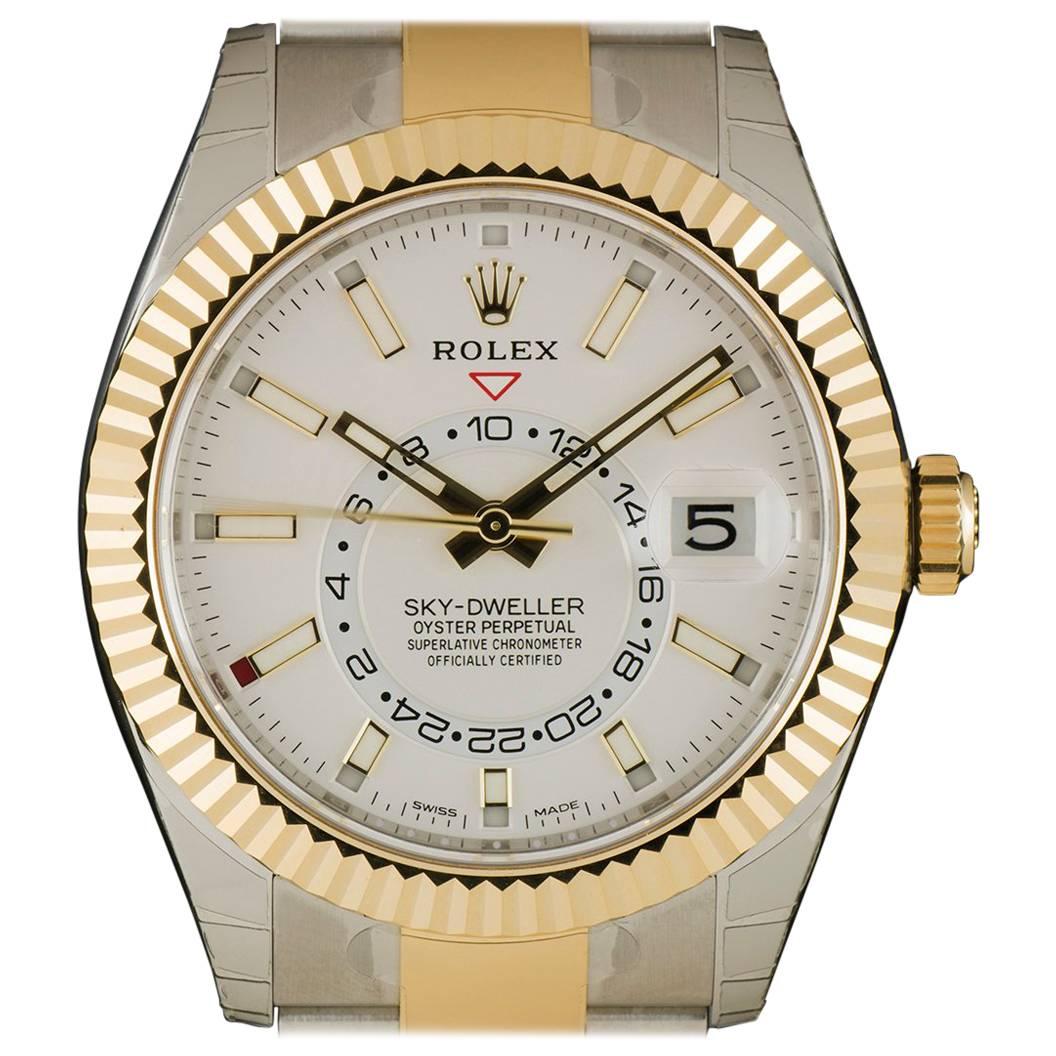 Rolex Stainless Steel Yellow Gold Sky-Dweller Automatic Wristwatch Ref 326933