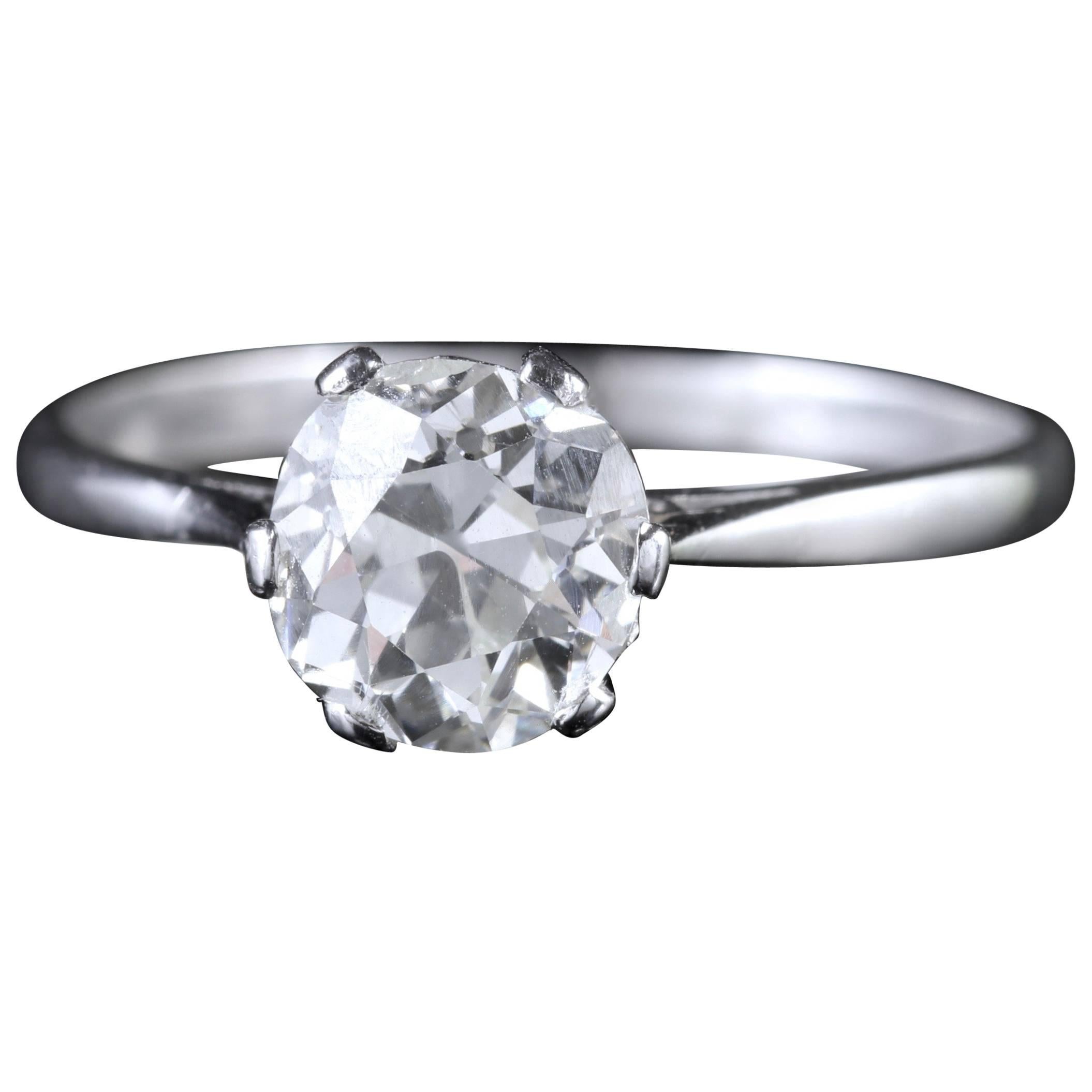 Antique Edwardian 1.45 Carat Diamond Solitaire Engagement Ring, circa 1910