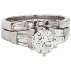Modern Engagement Ring Platinum 1.03 Carat Round Brilliant F-VVS2
