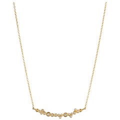 Lika Behar “Dylan” Diamond Bar Necklace in 24 Karat Yellow Gold