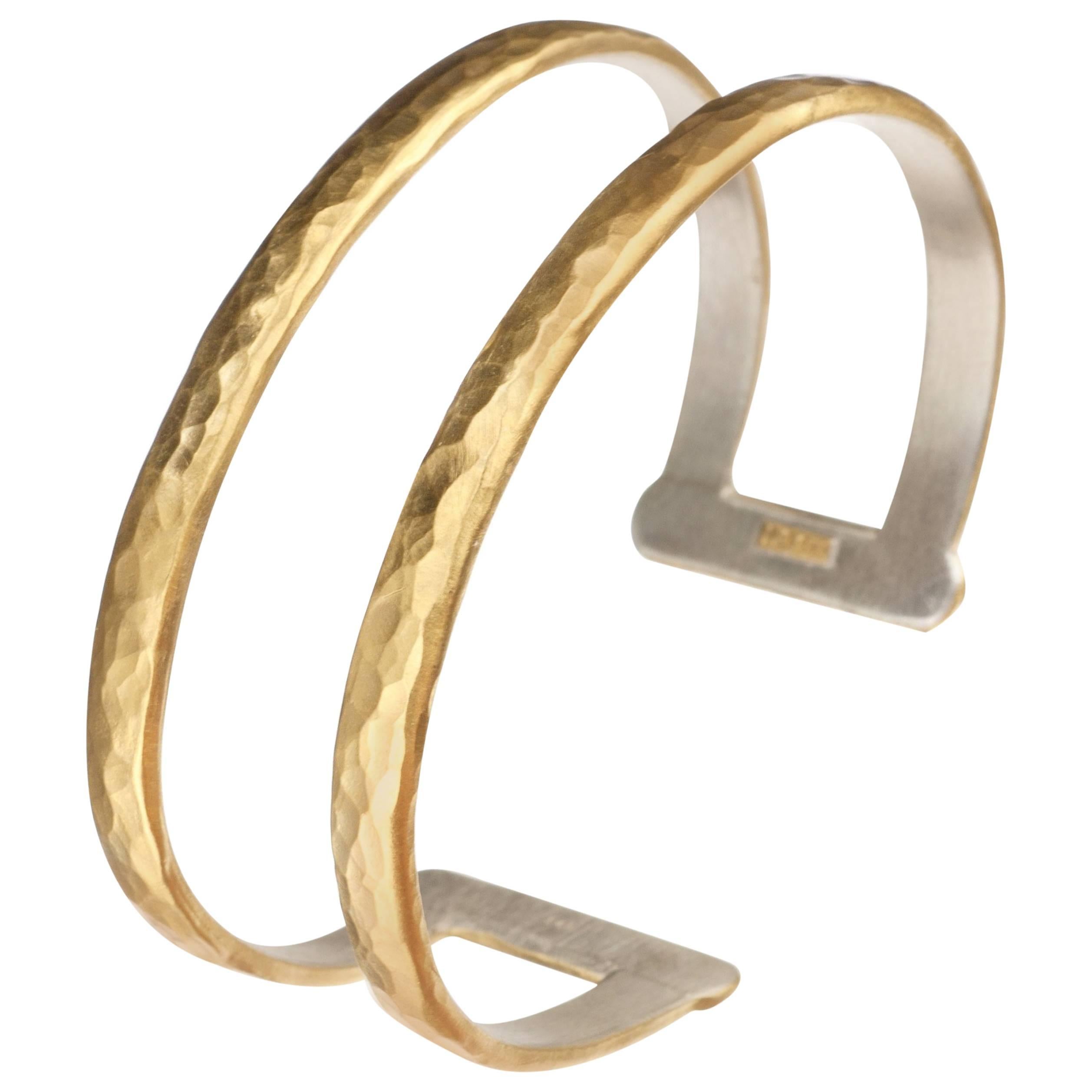 Lika Behar “Stockholm” Two-Tier Cuff Bracelet in 24 Karat Yellow Gold For Sale