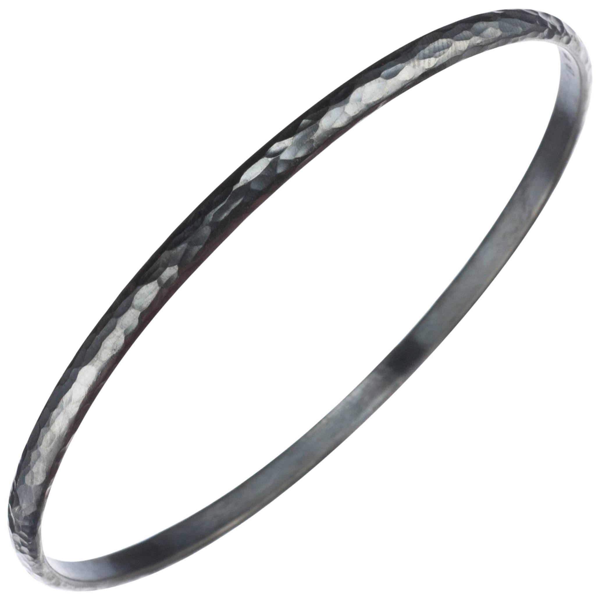 Lika Behar “Fusion” Bangle Bracelet in Oxidized Sterling Silver For Sale