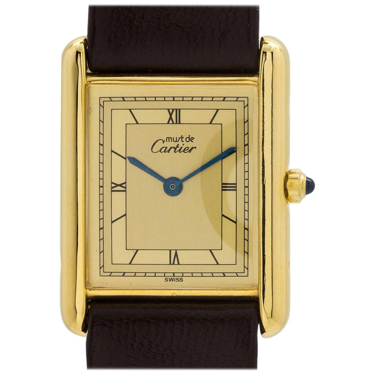 Cartier Vermeil Tank Louis Quartz Wristwatch, circa 2000