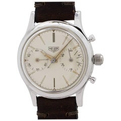 Heuer Stainless Steel Pre Carrera Chronograph Manual Wristwatch, circa 1950s