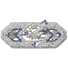 Vintage Marcus & Co Sapphire Diamond Bird Brooch