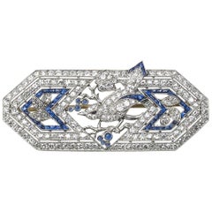 Marcus & Co Sapphire Diamond Bird Brooch