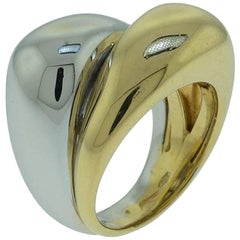 Modern Two-Tone By-Pass Ring
