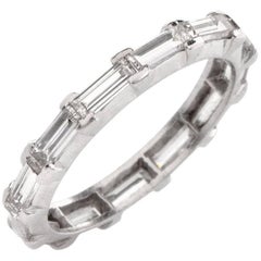 Vintage Baguette Diamond Platinum Vintage Eternity Band