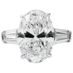 Tiffany & Co. 5.13 Carat D VS2 Oval Classic Diamond Platinum Ring GIA Certified