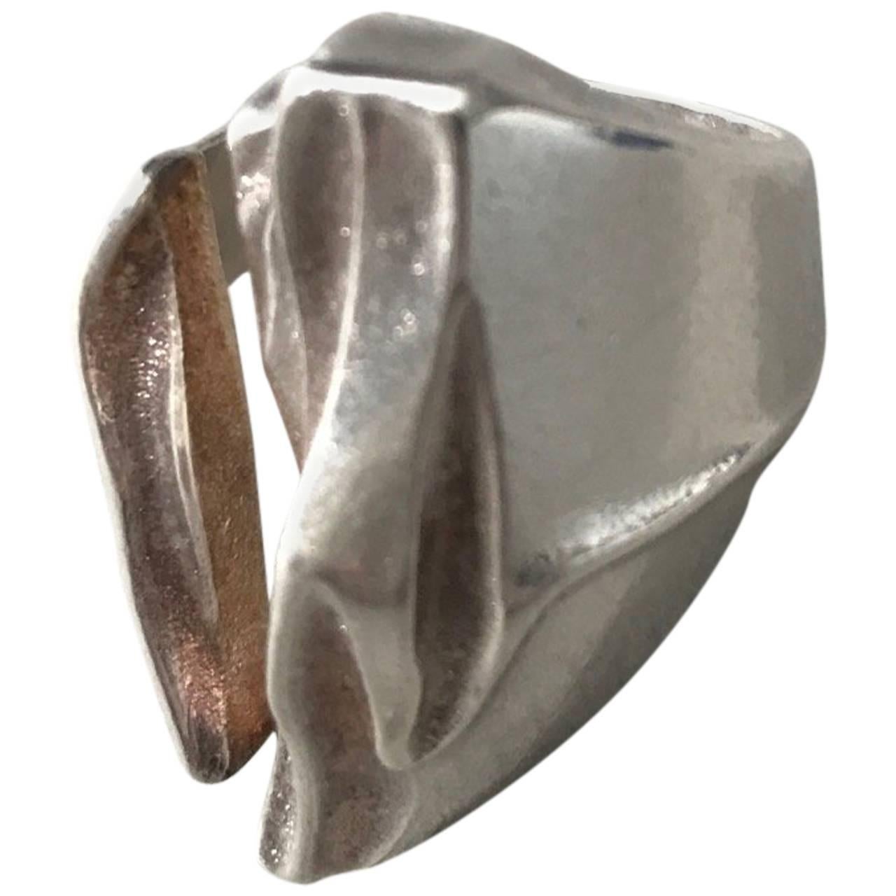 Lapponia Sterling Silver "Darina" Ring by Bjorn Weckstrom (Size 8) For Sale