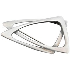 Sterling Silver "Triangles" Brooch by Poul Warmind