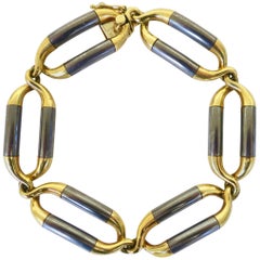 Van Cleef & Arpels Steel and Gold Link Bracelet