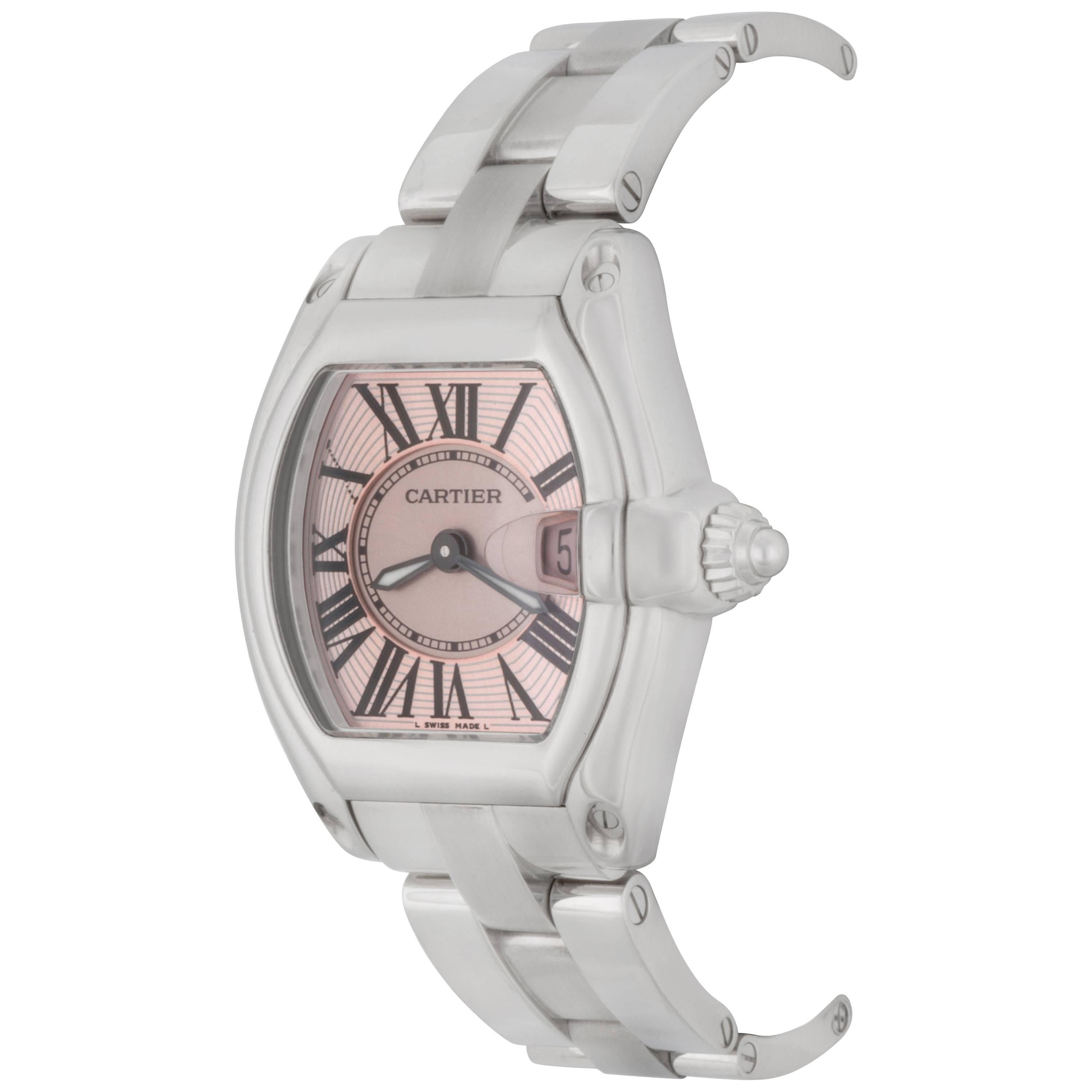 Cartier Ladies Stainless Steel Roadster Quartz Wristwatch Ref W62017V3 In Stock