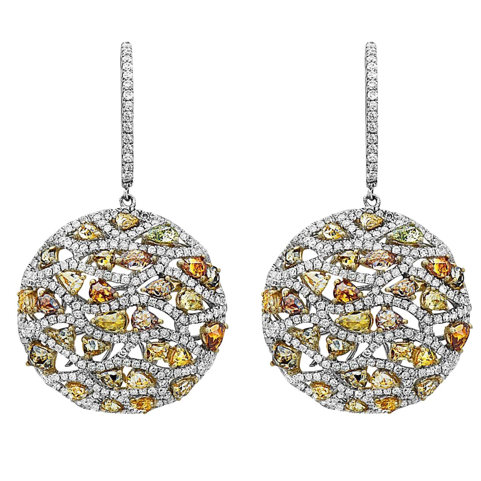 Emilio Jewelry Fancy Colored Diamond Earrings