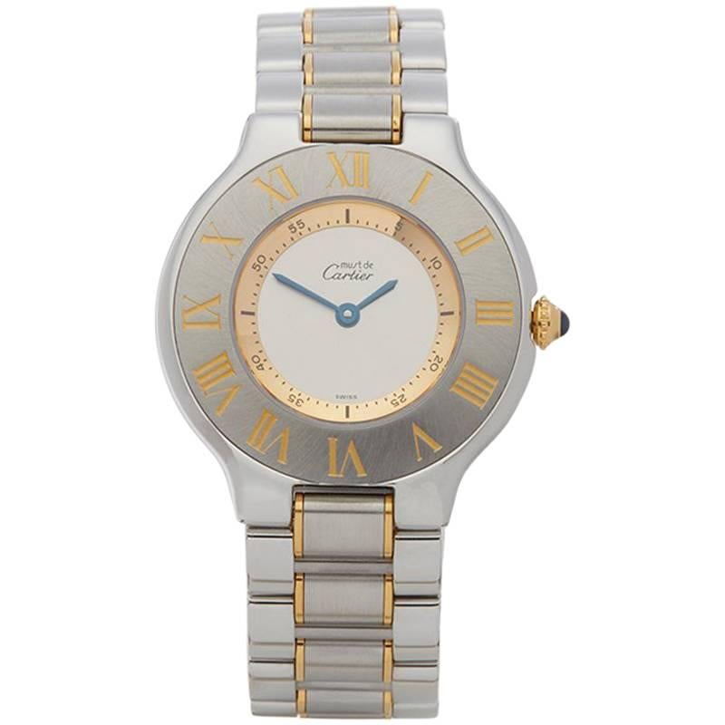 Cartier Ladies Must De Cartier 21 Yellow Gold Stainless Steel Quartz Wristwatch