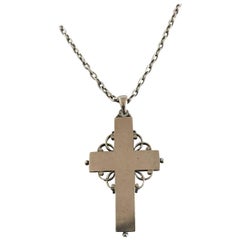 Georg Jensen & Wendel Sterling Silver Cross Pendant Necklace No. 89B