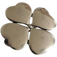 Hans Hansen Sterling Silver Brooch of Four Hearts No. 108