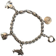 Georg Jensen Sterling Silver Charm Bracelet with Charms