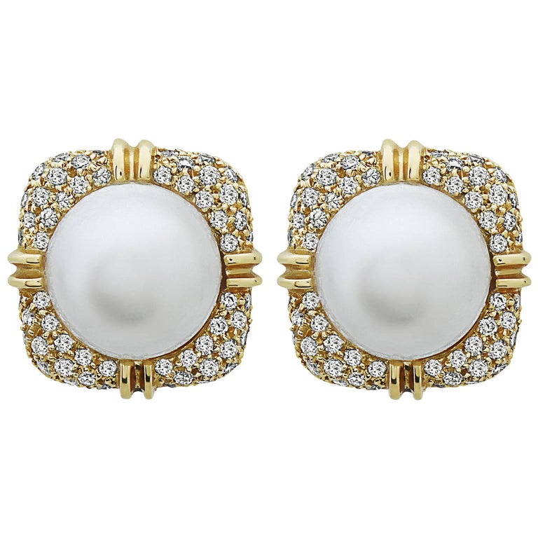 Emilio Jewelry Handmade Pearl Diamond Earrings For At 1stdibs Emilio Jewelry Handmade Pearl Diamond Earrings For